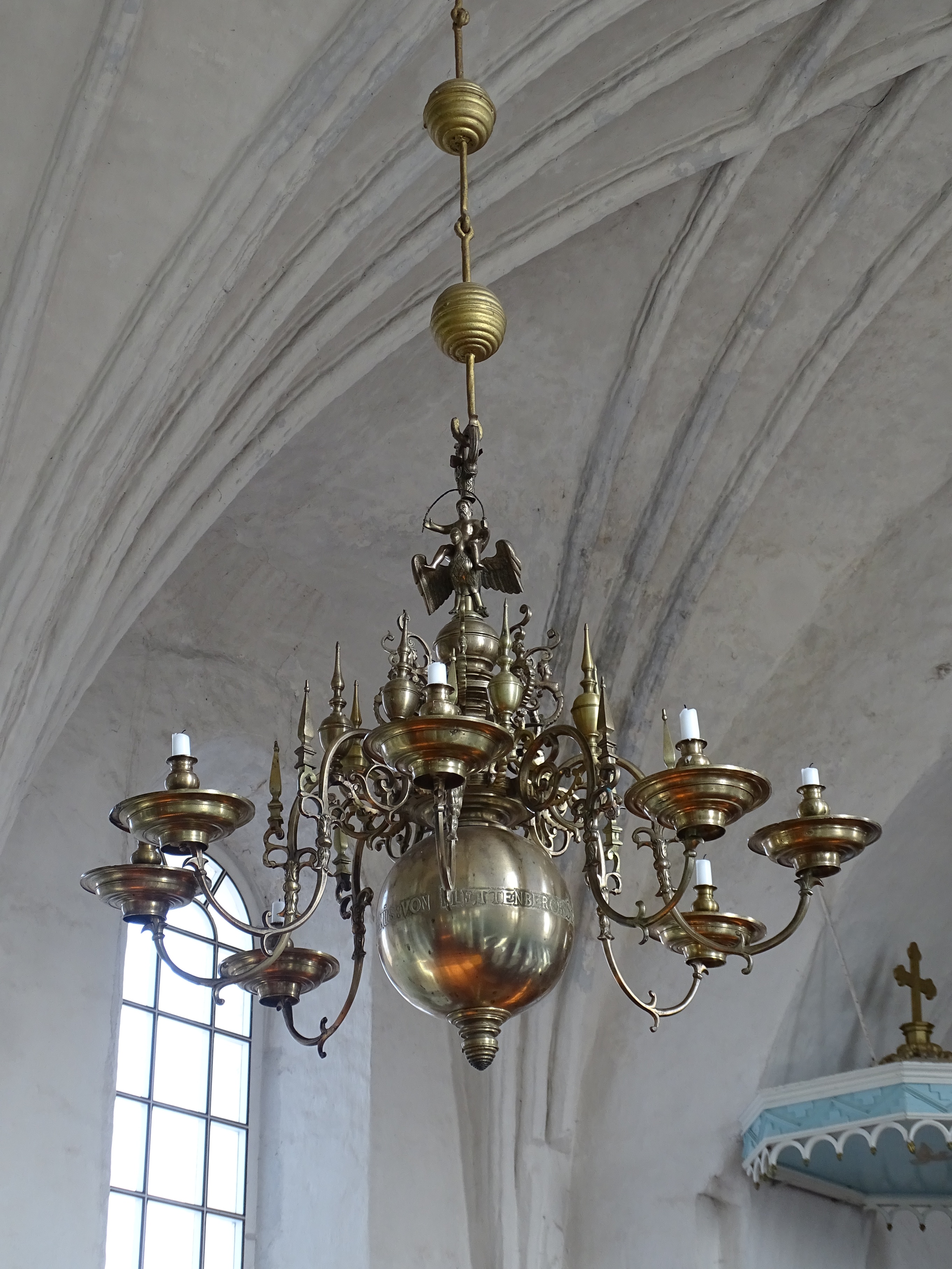 Chandelier, 1647, Nereta Evangelical Lutheran Church. Photo by Alantė Valtaitė-Gagač , 2022
