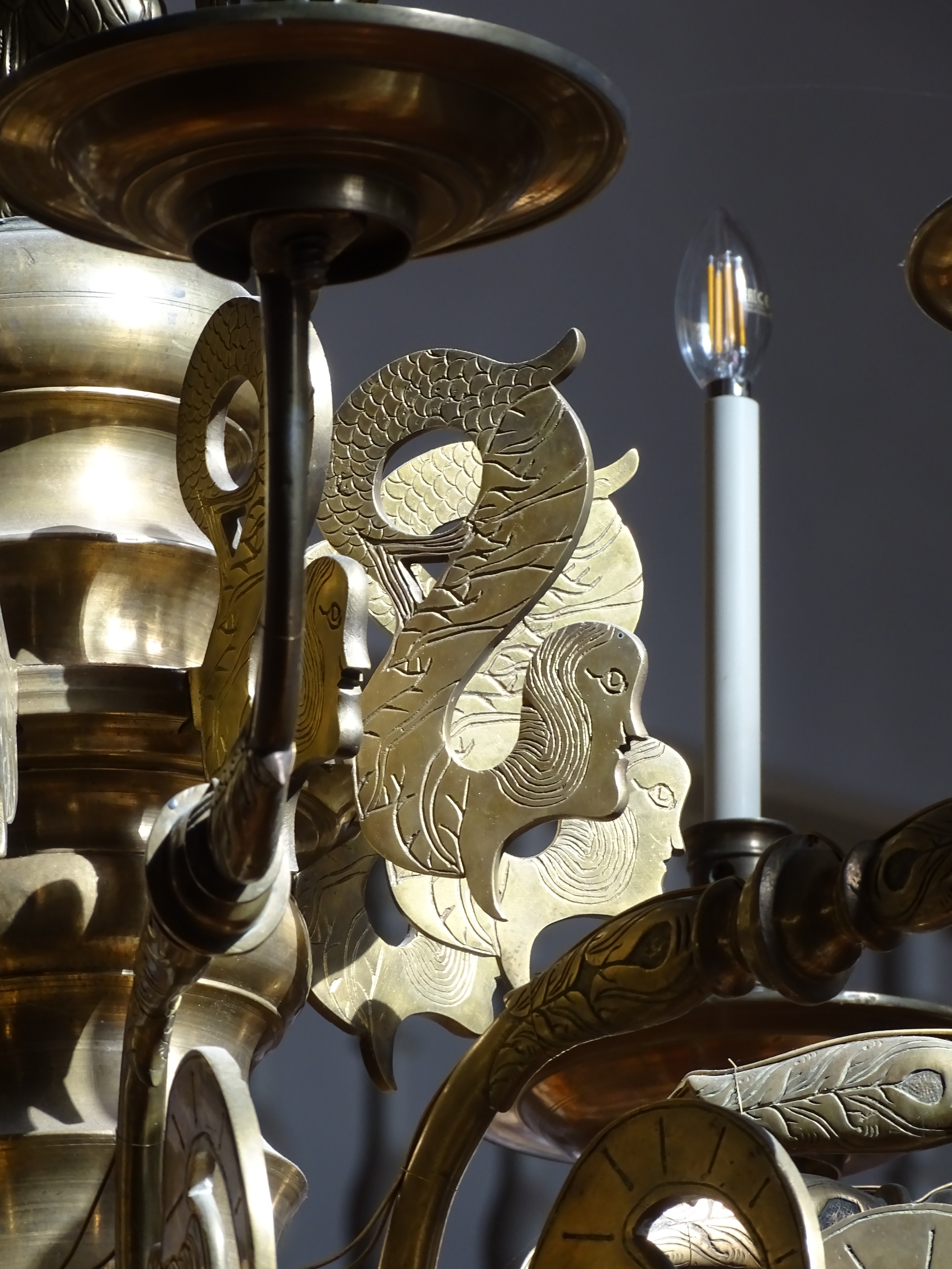 Fragment of the chandelier, 1666, Riga St. John's Evangelical Lutheran Church. Photo by Alantė Valtaitė-Gagač, 2022