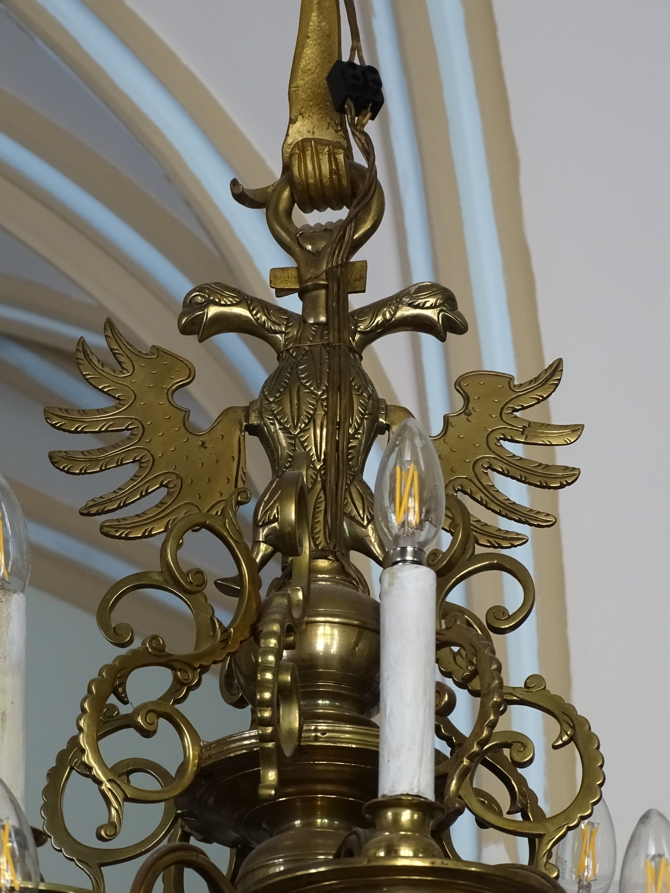 Fragment of the chandelier, 1649, Riga's Great Guild building. Photo by Alante Valtaite-Gagac, 2022
