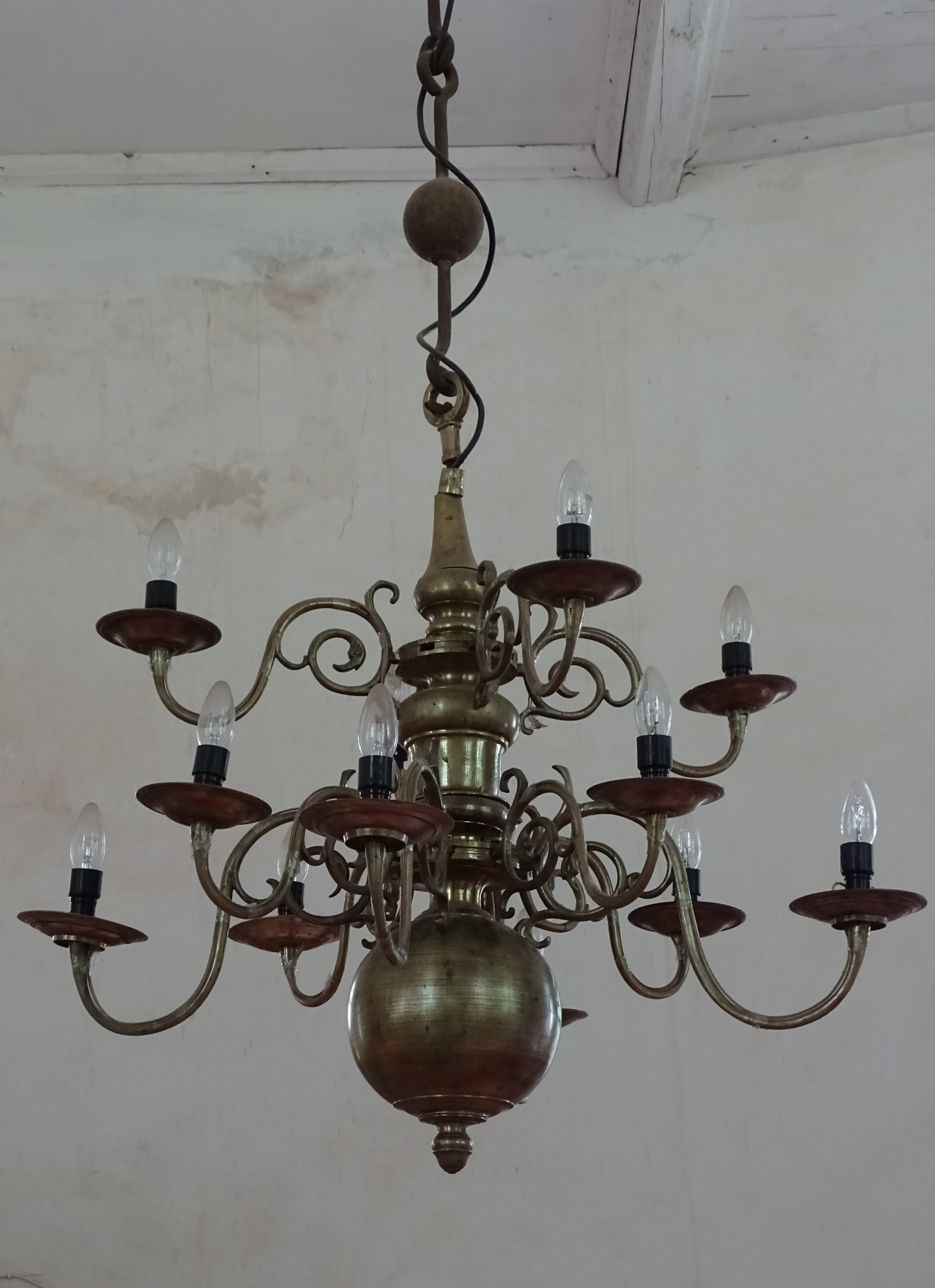 Chandelier, 18th c.–1st half of 19th c., Priedula Evangelical Lutheran Church. Photo by Alantė Valtaitė-Gagač, 2021