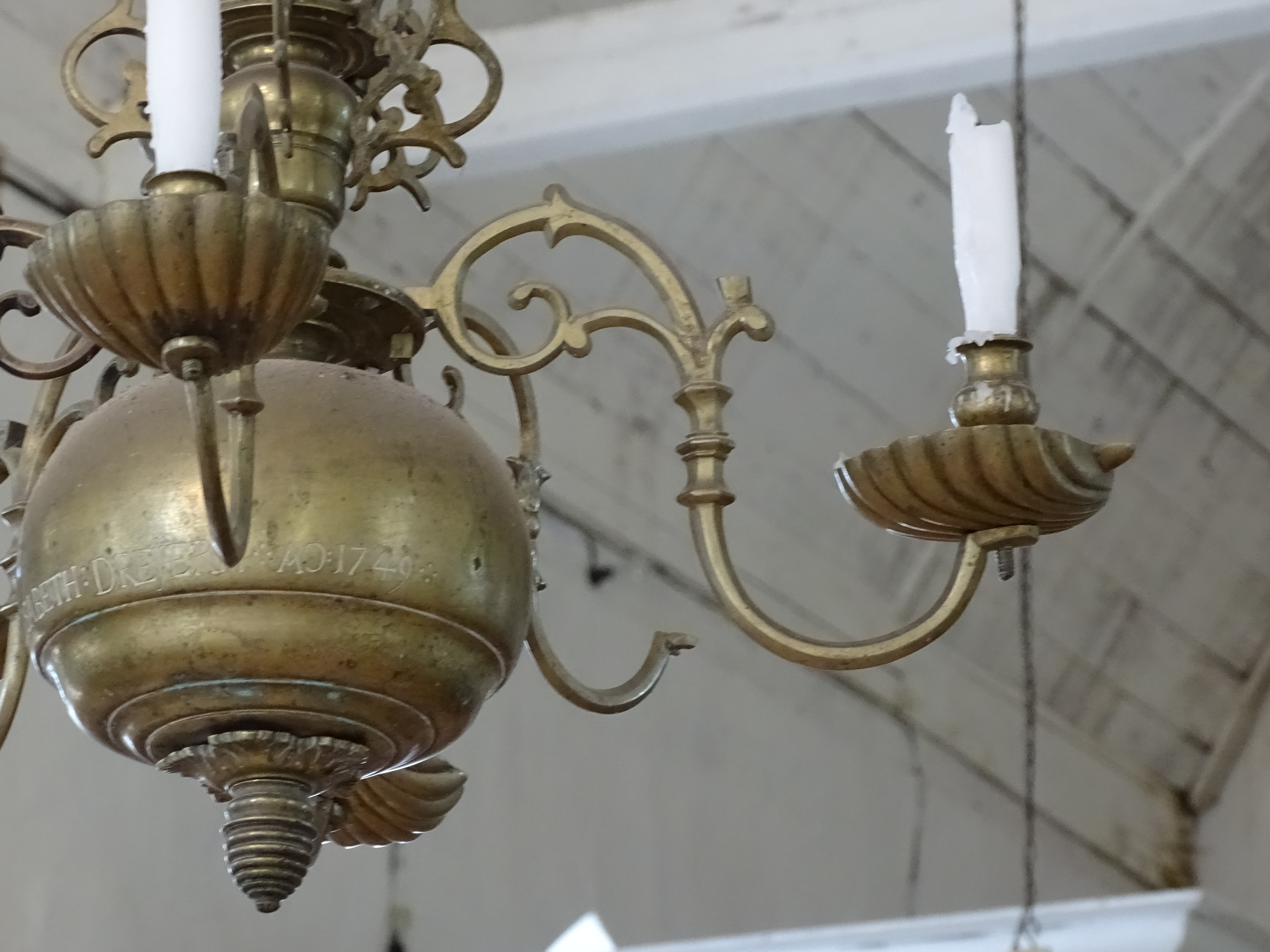 Fragment of the chandelier, 1749, Piltenes Evangelical Lutheran Church. Photo by Alantė Valtaitė-Gagač , 2021