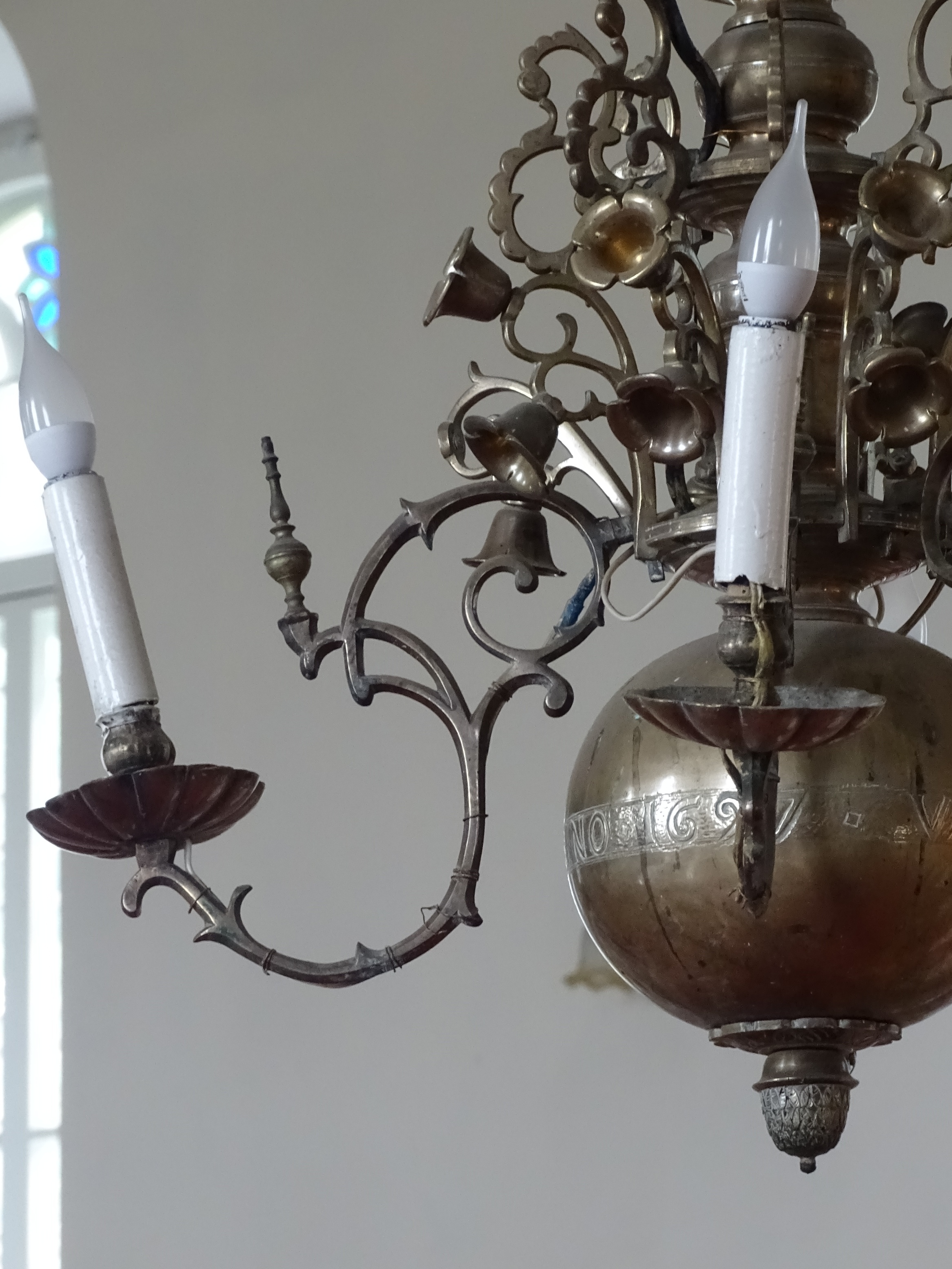 Fragment of the chandelier, 1697, Sāti Evangelical Lutheran Church. Photo by Alantė Valtaitė-Gagač, 2021