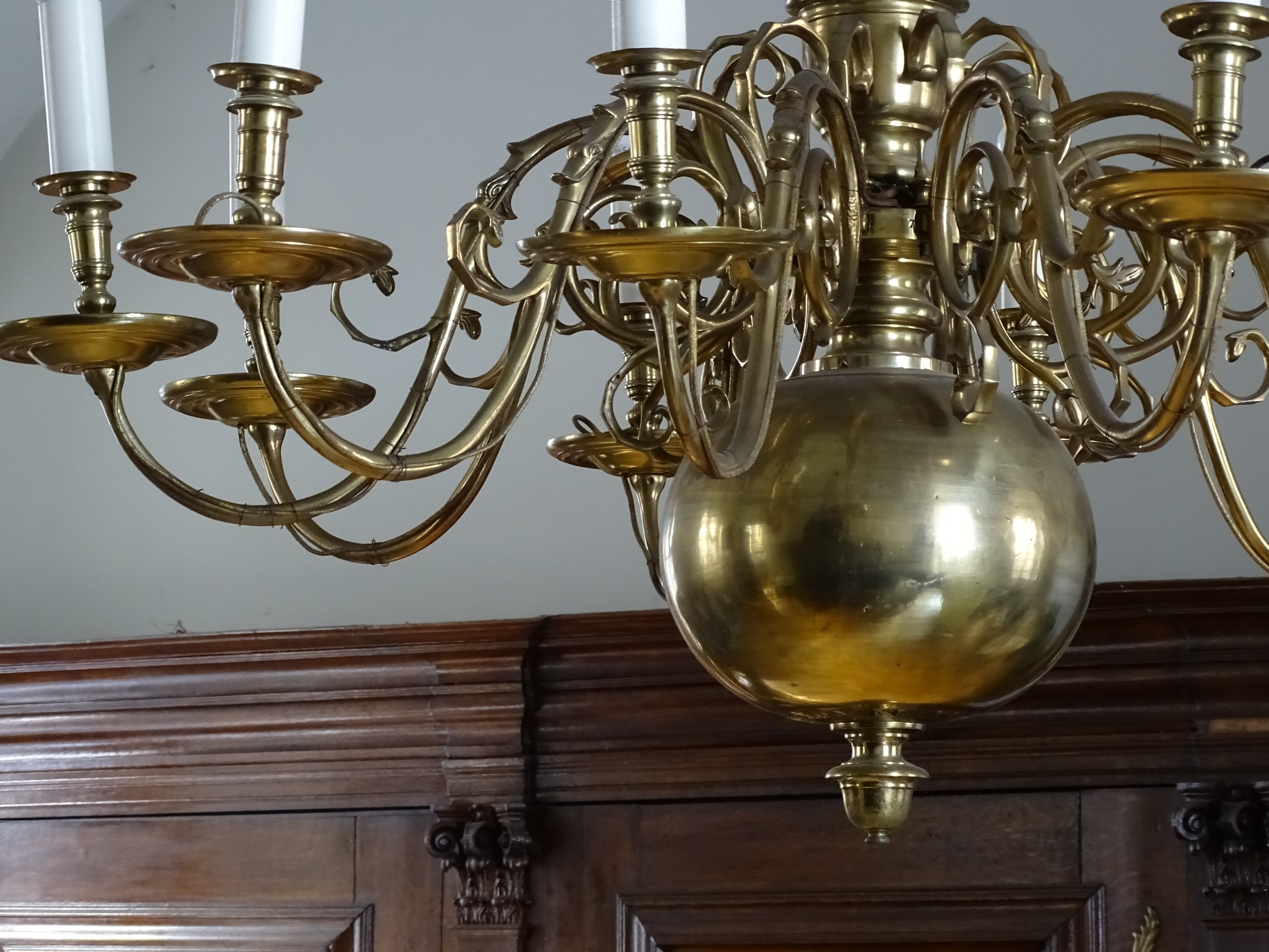 Fragment of the chandelier, 1699, Riga's Great Guild building. Photo by Alante Valtaite-Gagac, 2022