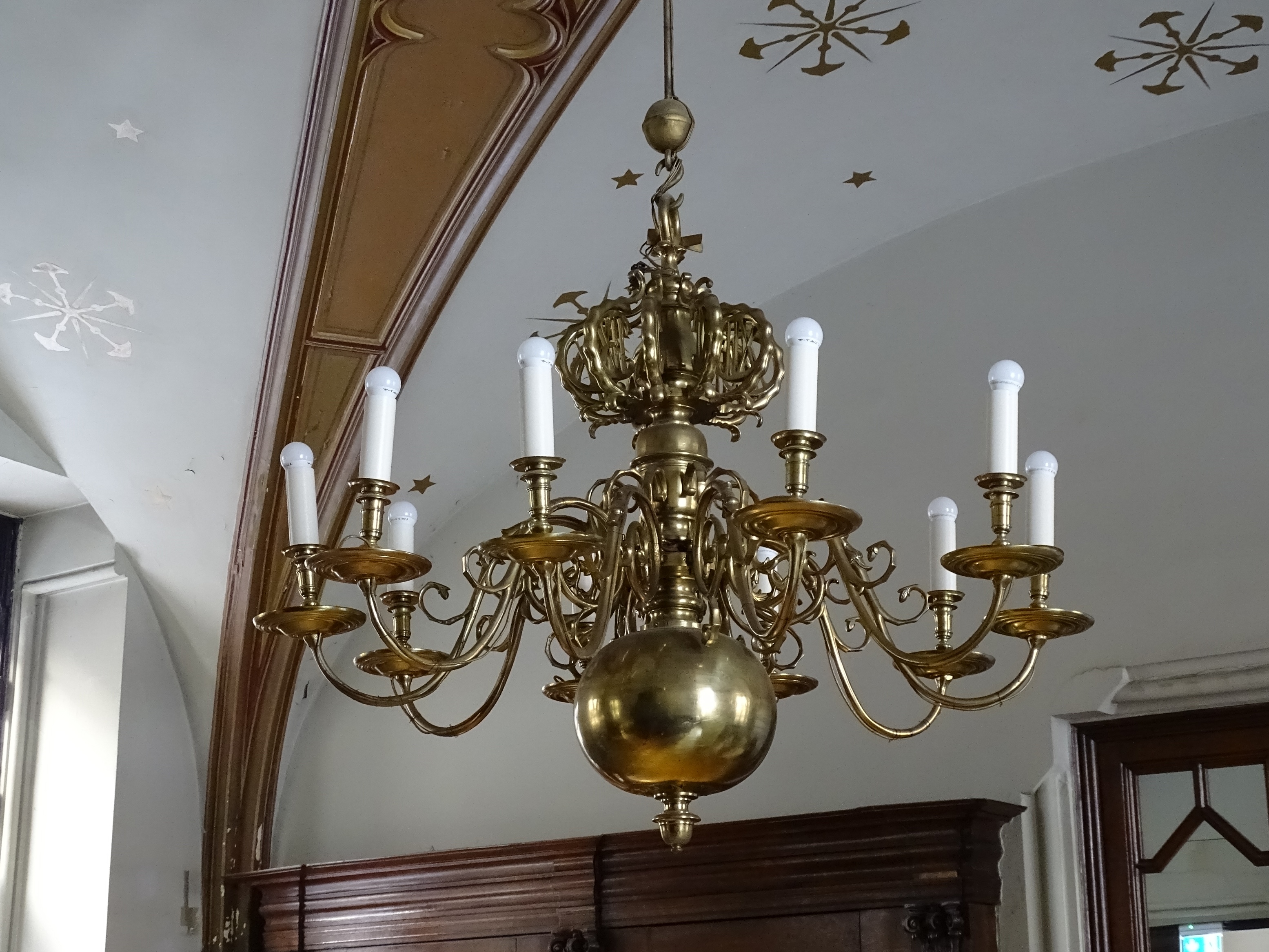 Chandelier, 1699, Riga's Great Guild building. Photo by Alante Valtaite-Gagac, 2022