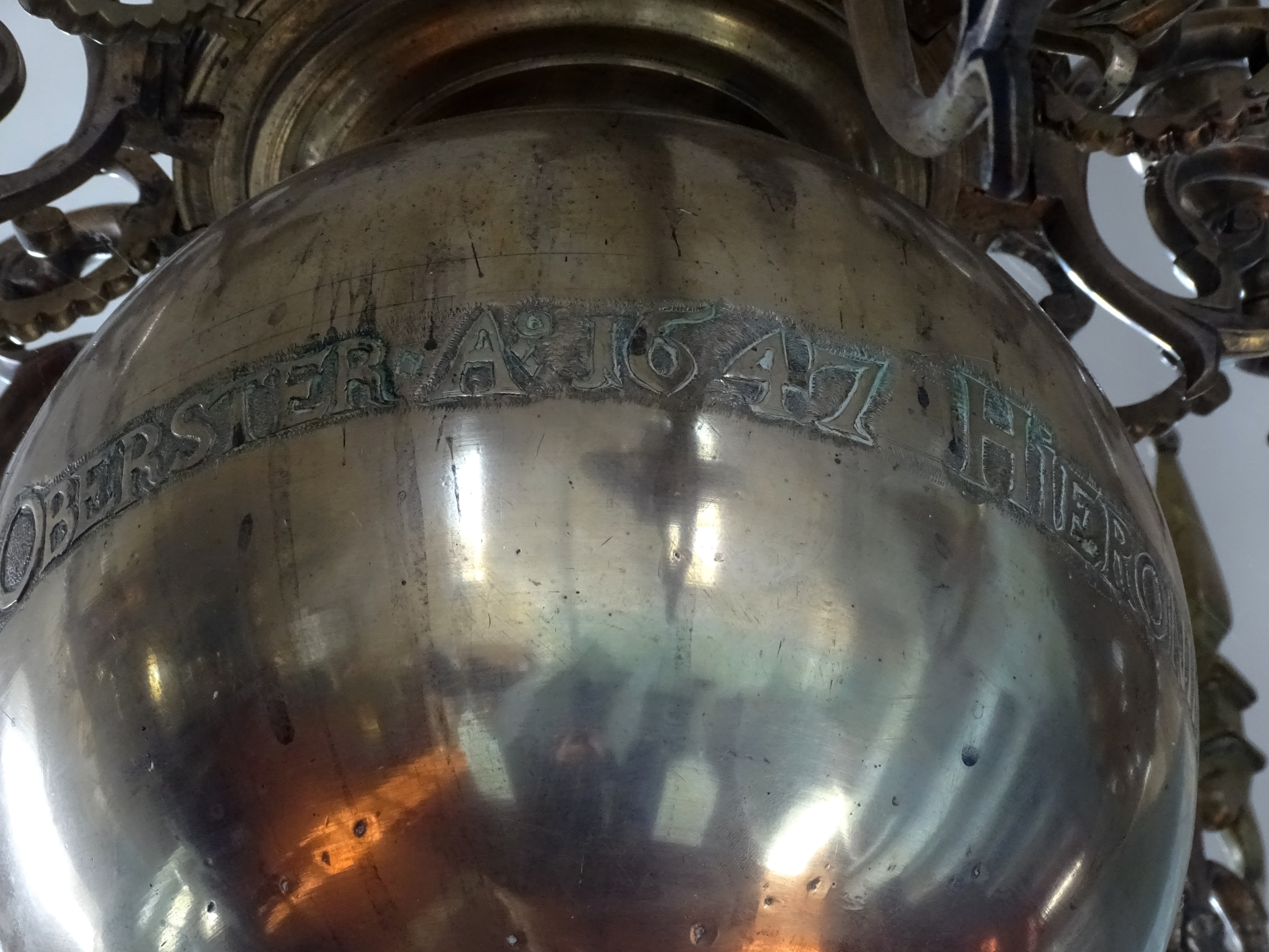 Fragment of the chandelier, 1647, Nereta Evangelical Lutheran Church. Photo by Alantė Valtaitė-Gagač , 2022