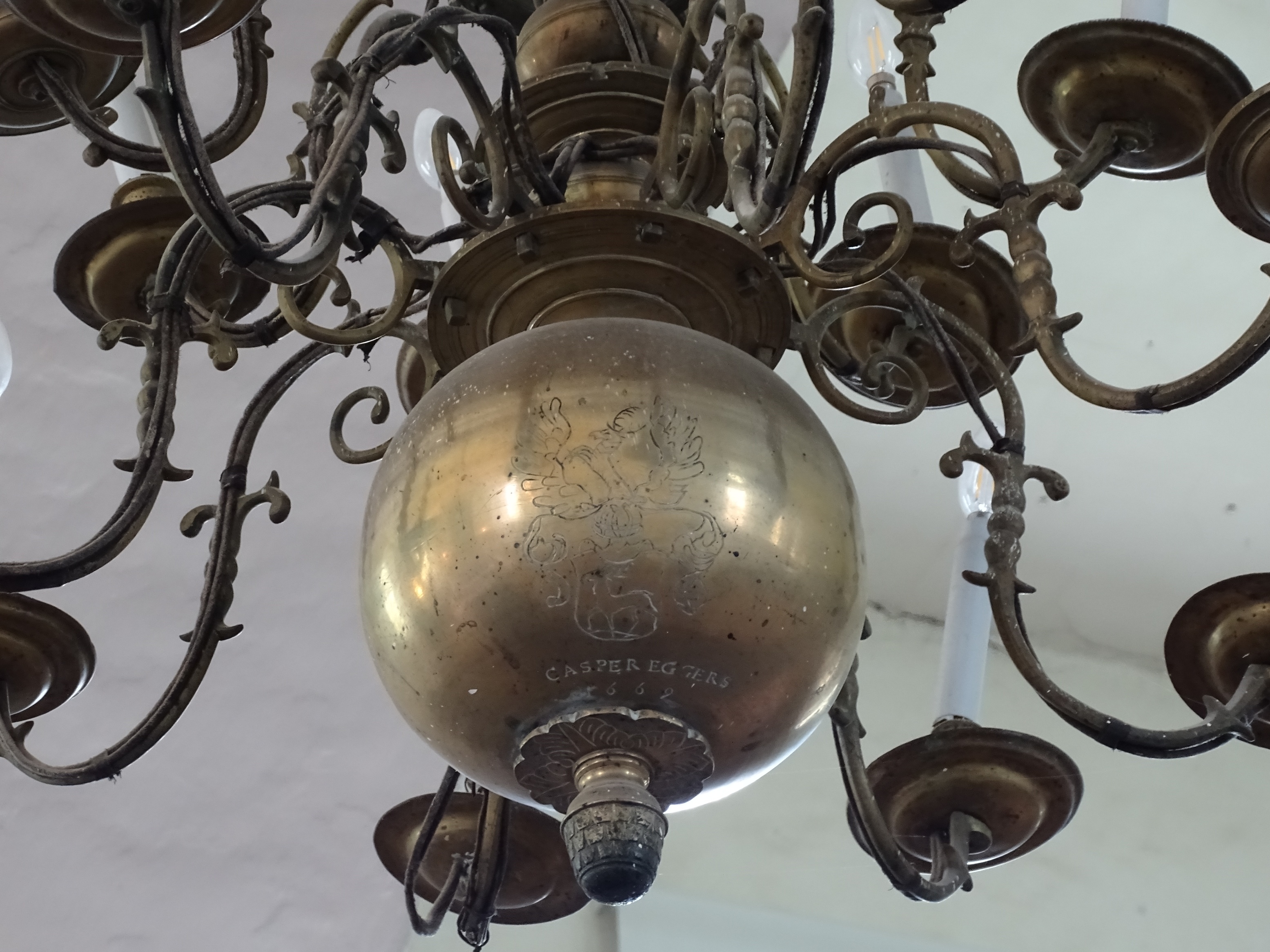 Fragment of the chandelier, 1669, Bauska Holy Spirit Evangelical Lutheran Church. Photo by Alantė Valtaitė-Gagač, 2022