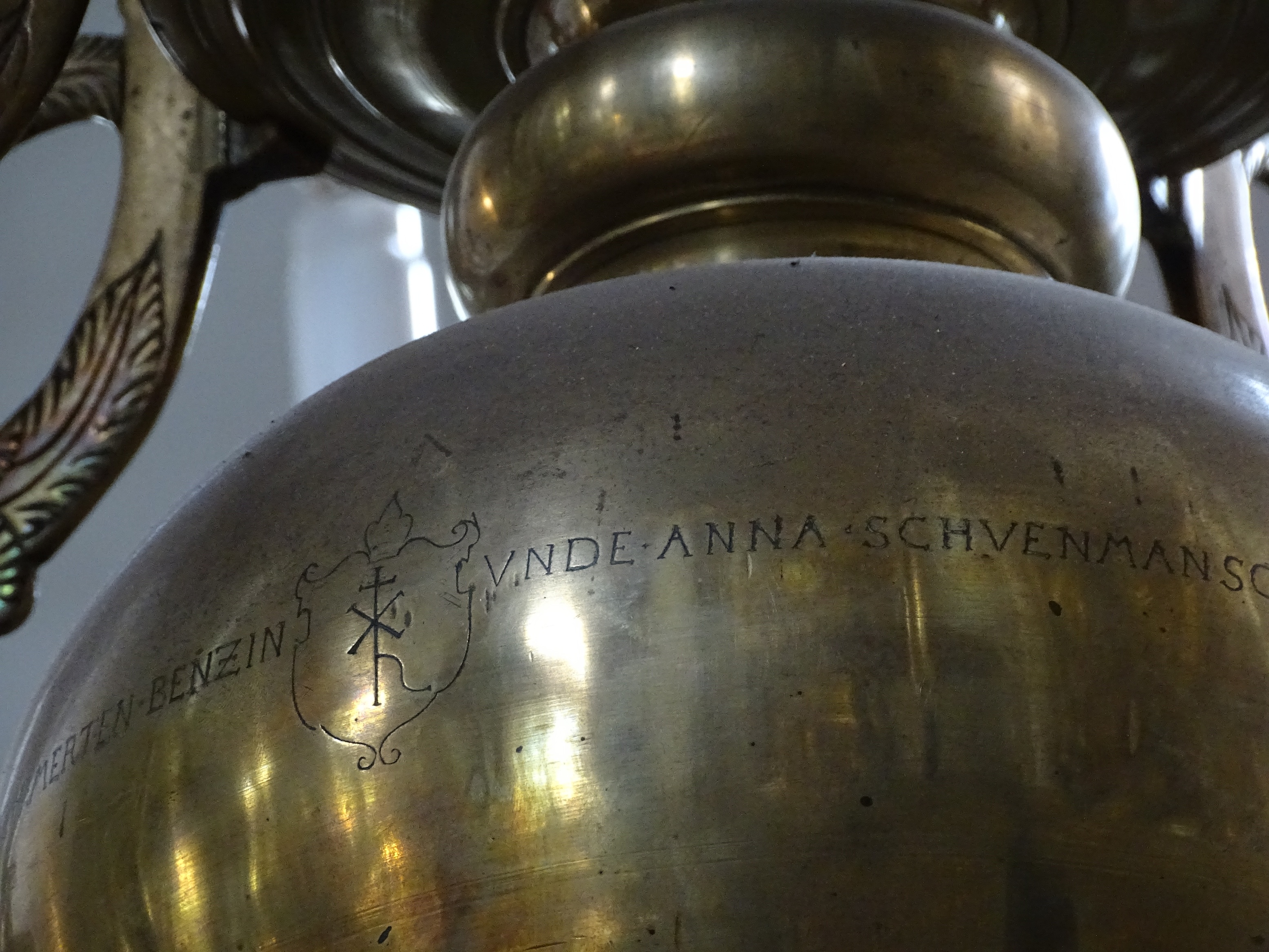 Fragment of the chandelier, 1614, Liepāja Holy Trinity Evangelical Lutheran Cathedral. Photo by Alantė Valtaitė-Gagač, 2021