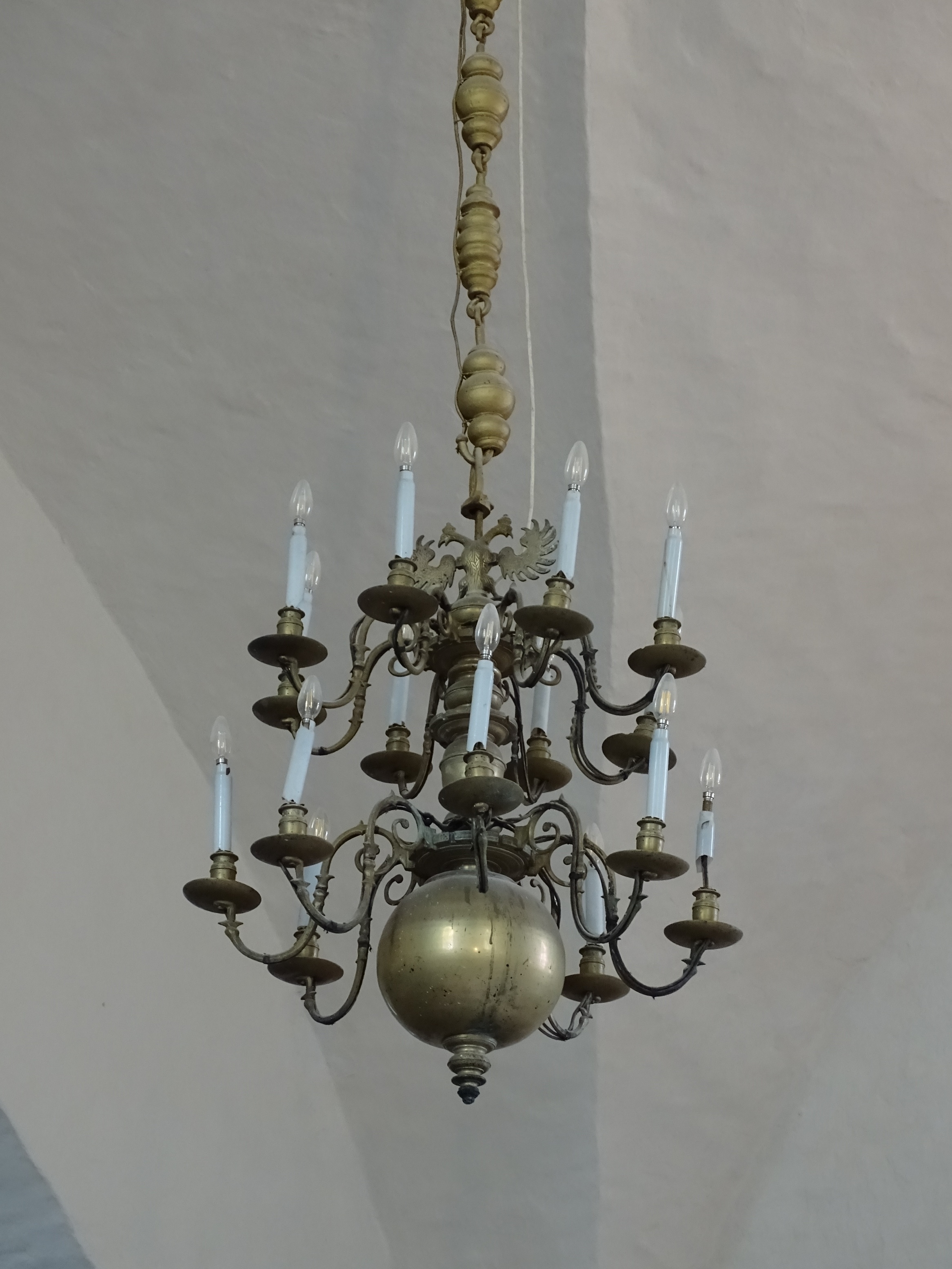 Chandelier, 2nd half of 17th c. – 18th c.,  Bauska Holy Spirit Evangelical Lutheran Church. Photo by Alantė Valtaitė-Gagač, 2022