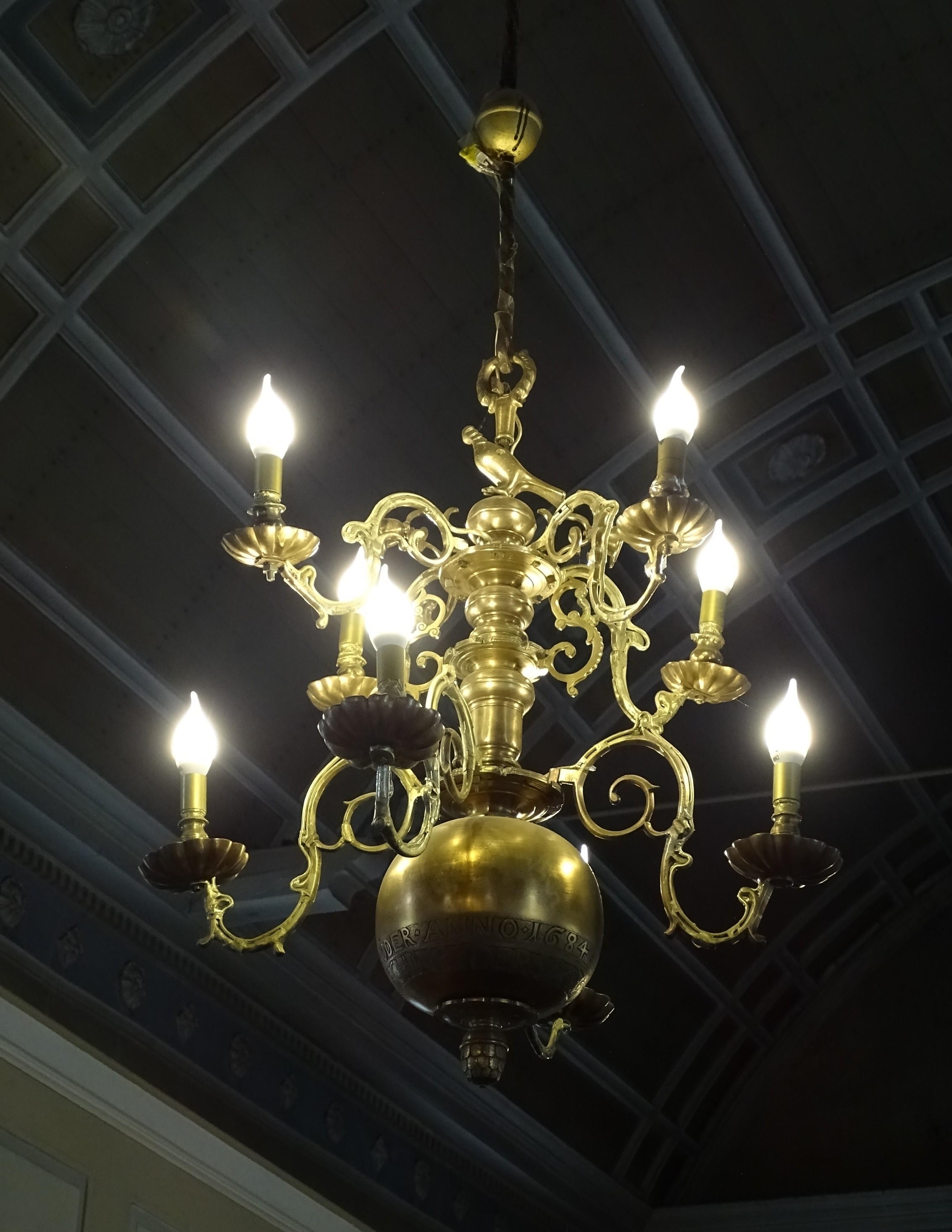 Chandelier, 1684, Tukums Holy Trinity Evangelical Lutheran Church. Photo by Alantė Valtaitė-Gagač, 2021