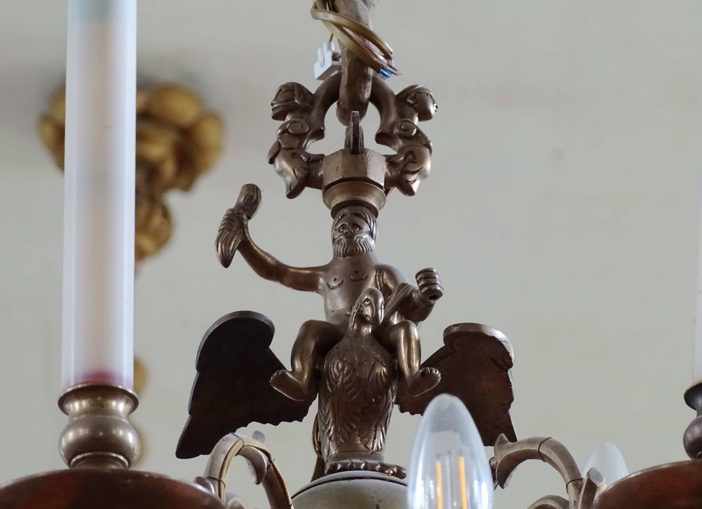 Fragment of the chandelier, 2nd - 3rd quarter of 17th c., Bauska Holy Spirit Evangelical Lutheran Church. Photo by Alantė Valtaitė-Gagač, 2022