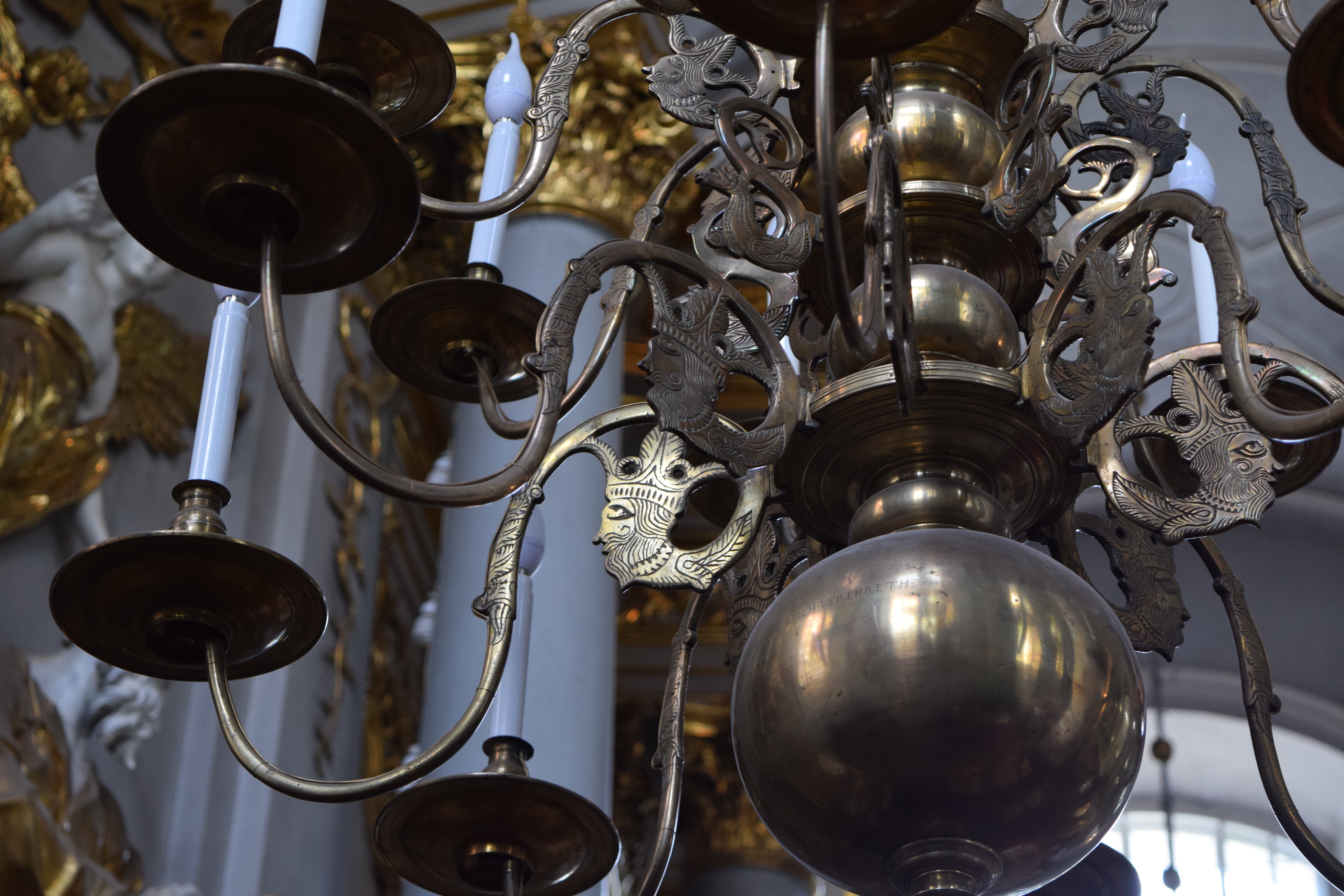 Fragment of the chandelier, 1614, Liepāja Holy Trinity Evangelical Lutheran Cathedral. Photo by Alantė Valtaitė-Gagač, 2021