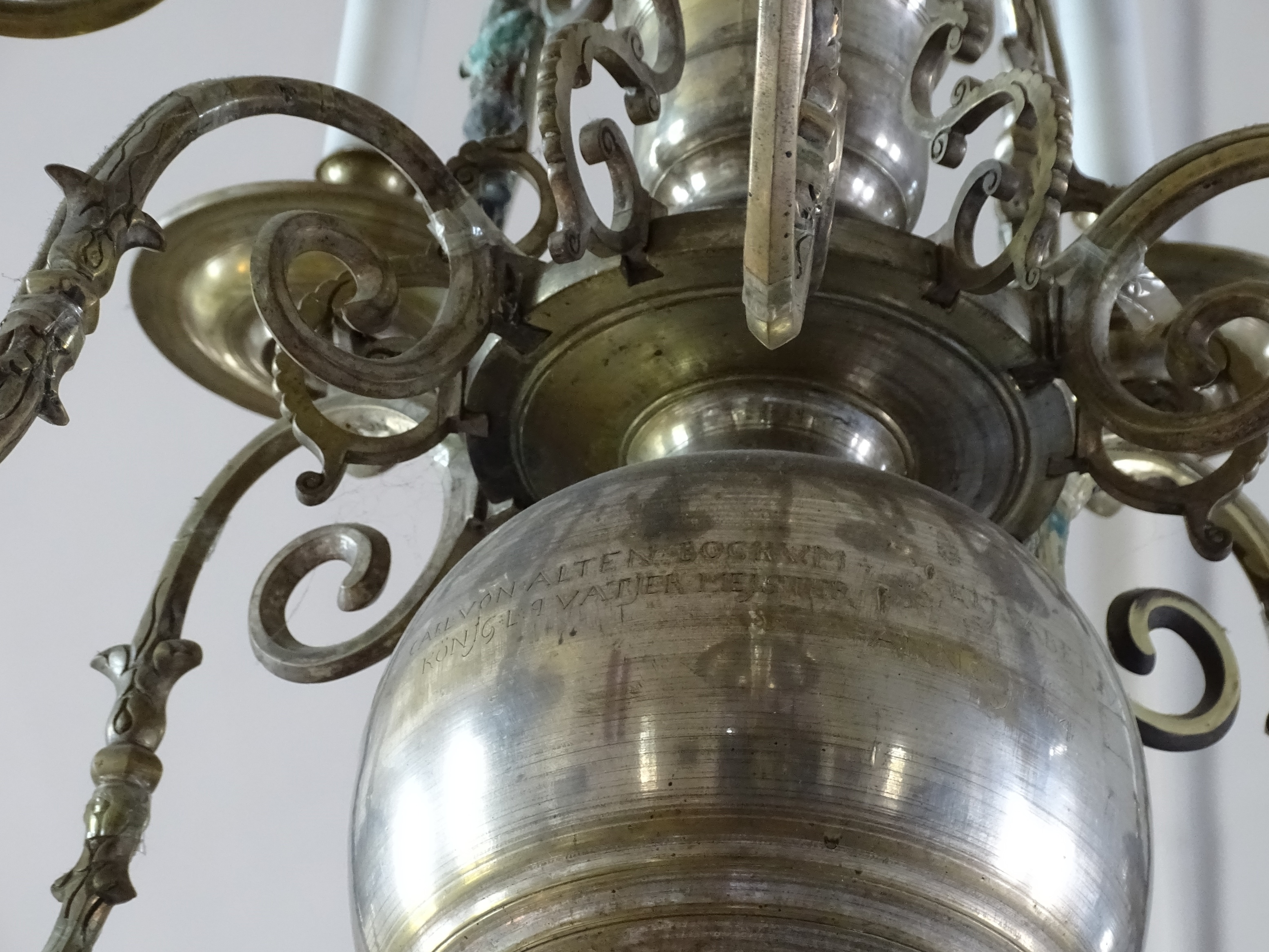 Fragment of the chandelier, 1654, Talsi Evangelical Lutheran Church. Photo by Alantė Valtaitė-Gagač, 2021