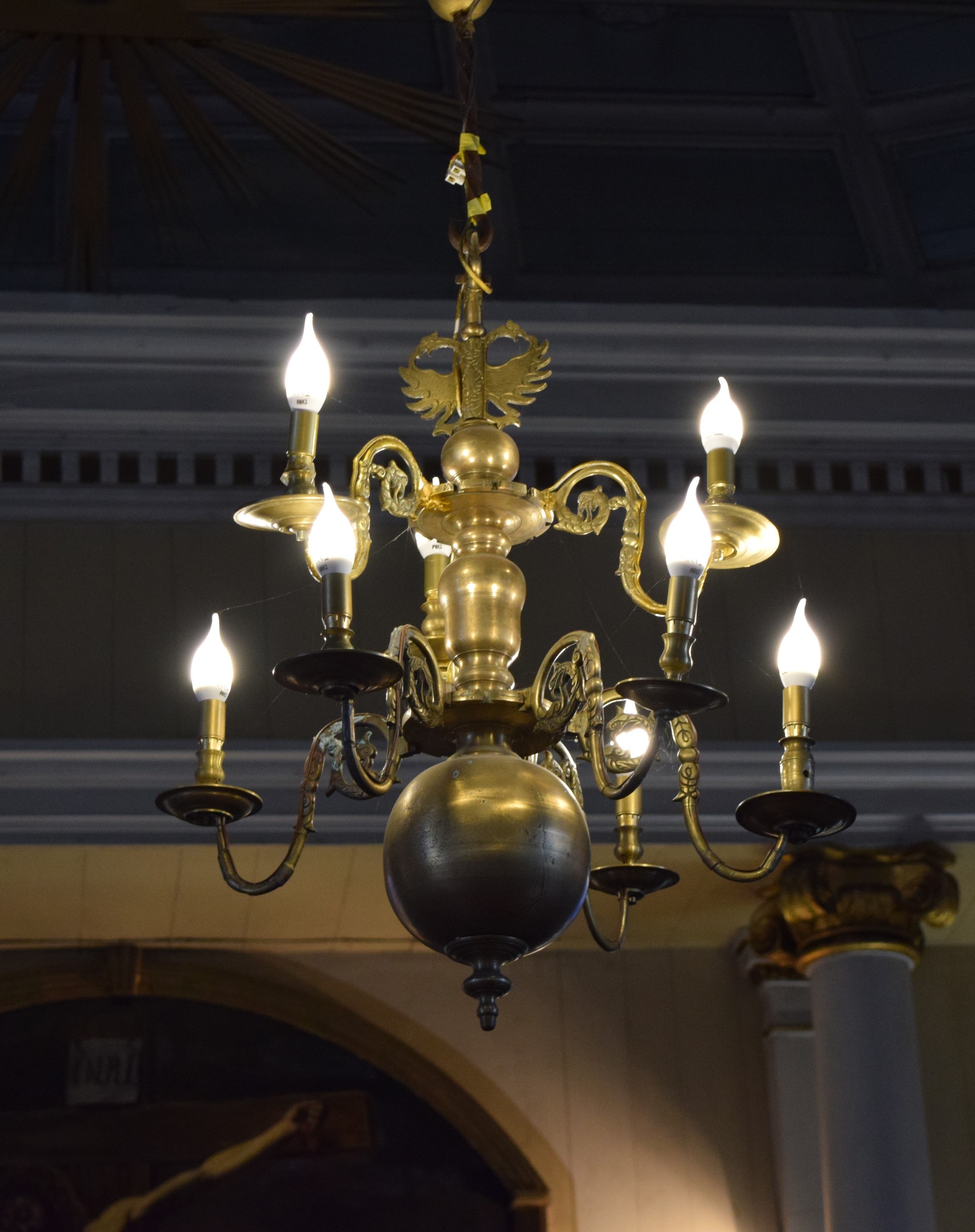 Chandelier, 18th c., Tukums Holy Trinity Evangelical Lutheran Church. Photo by Alantė Valtaitė-Gagač, 2021