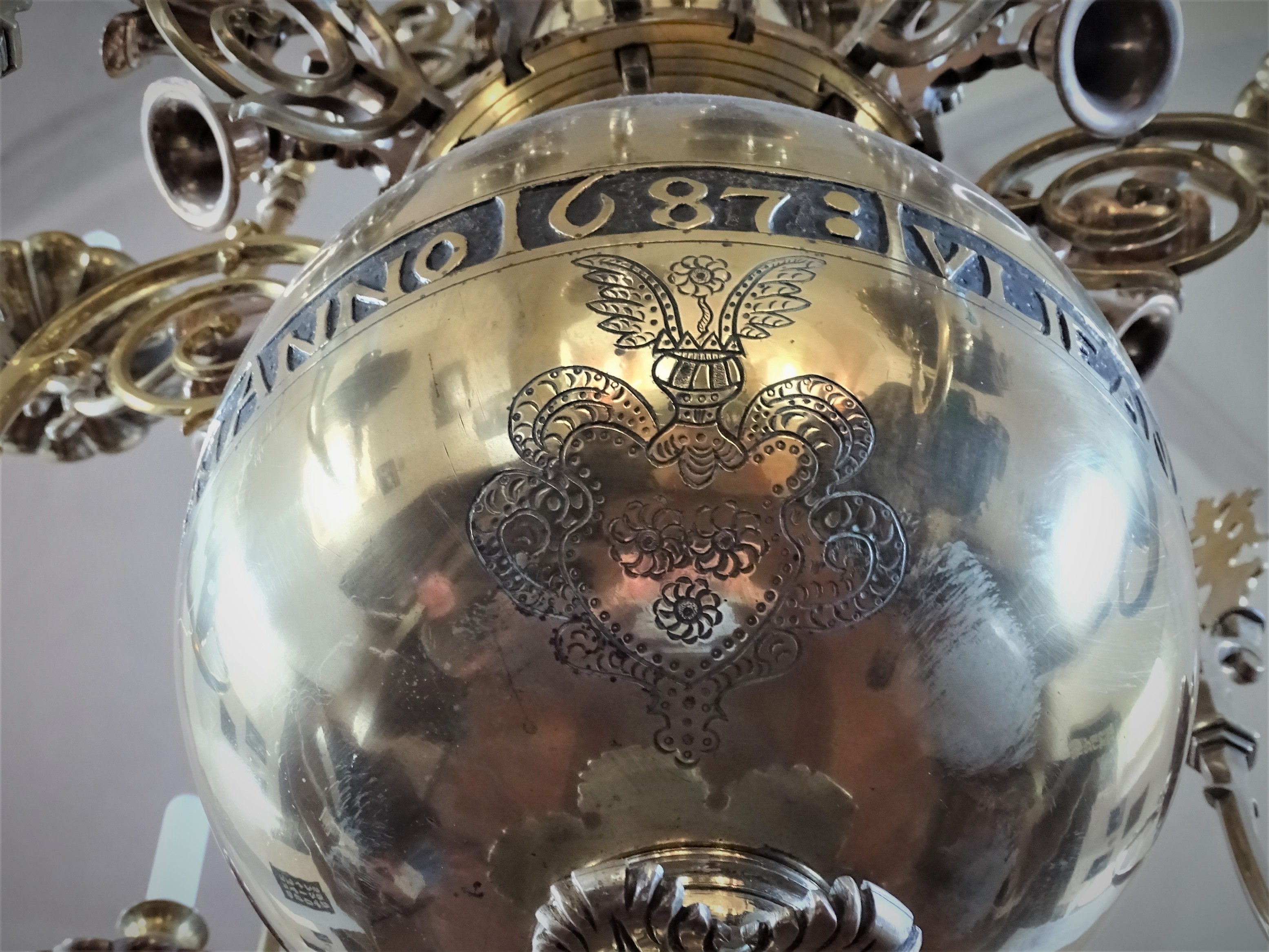 Fragment of the chandelier, 1687, Nurme Evangelical Lutheran Church. Photo by Alantė Valtaitė-Gagač, 2021