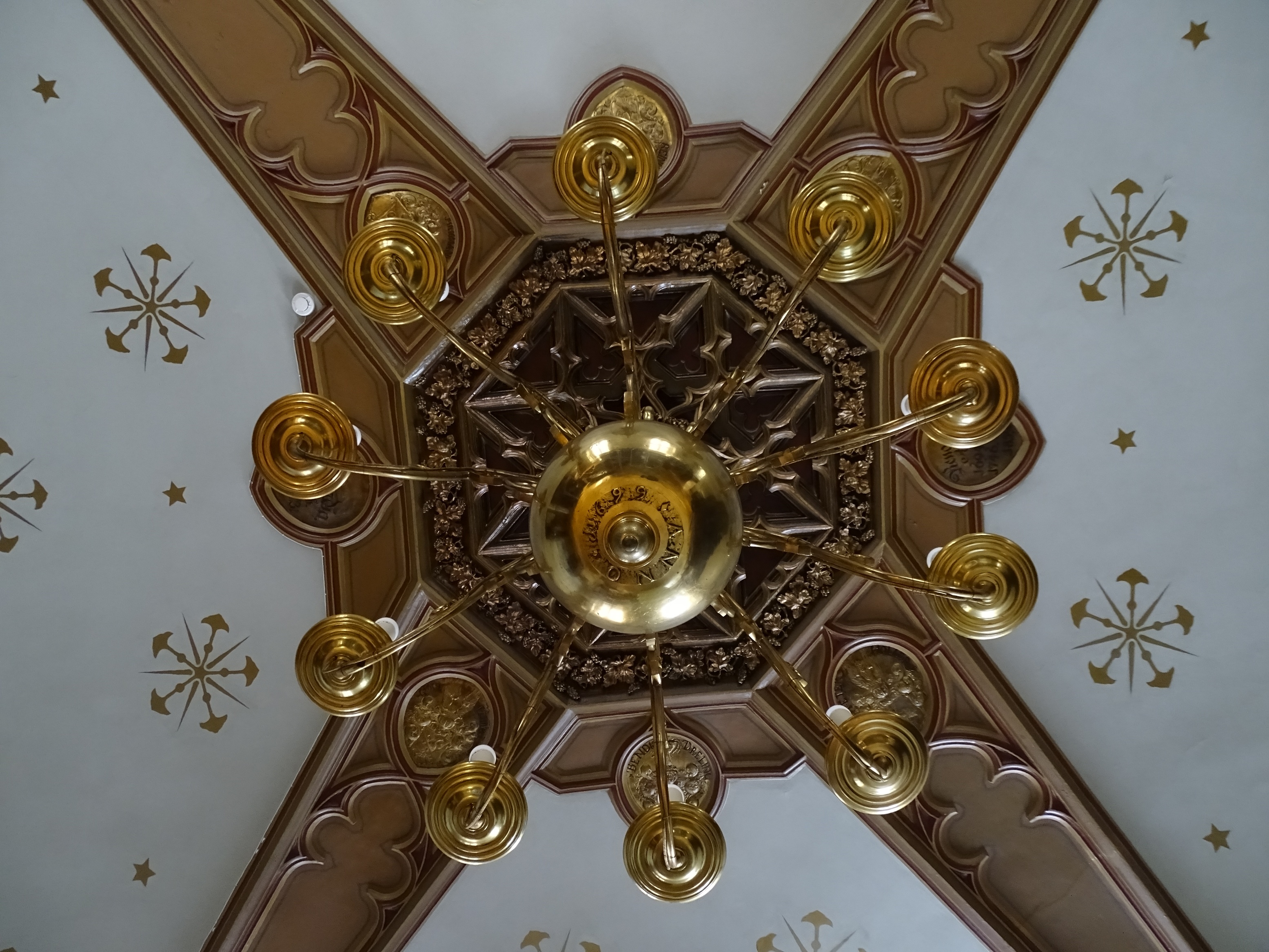 Chandelier, 1699, Riga's Great Guild building. Photo by Alante Valtaite-Gagac, 2022