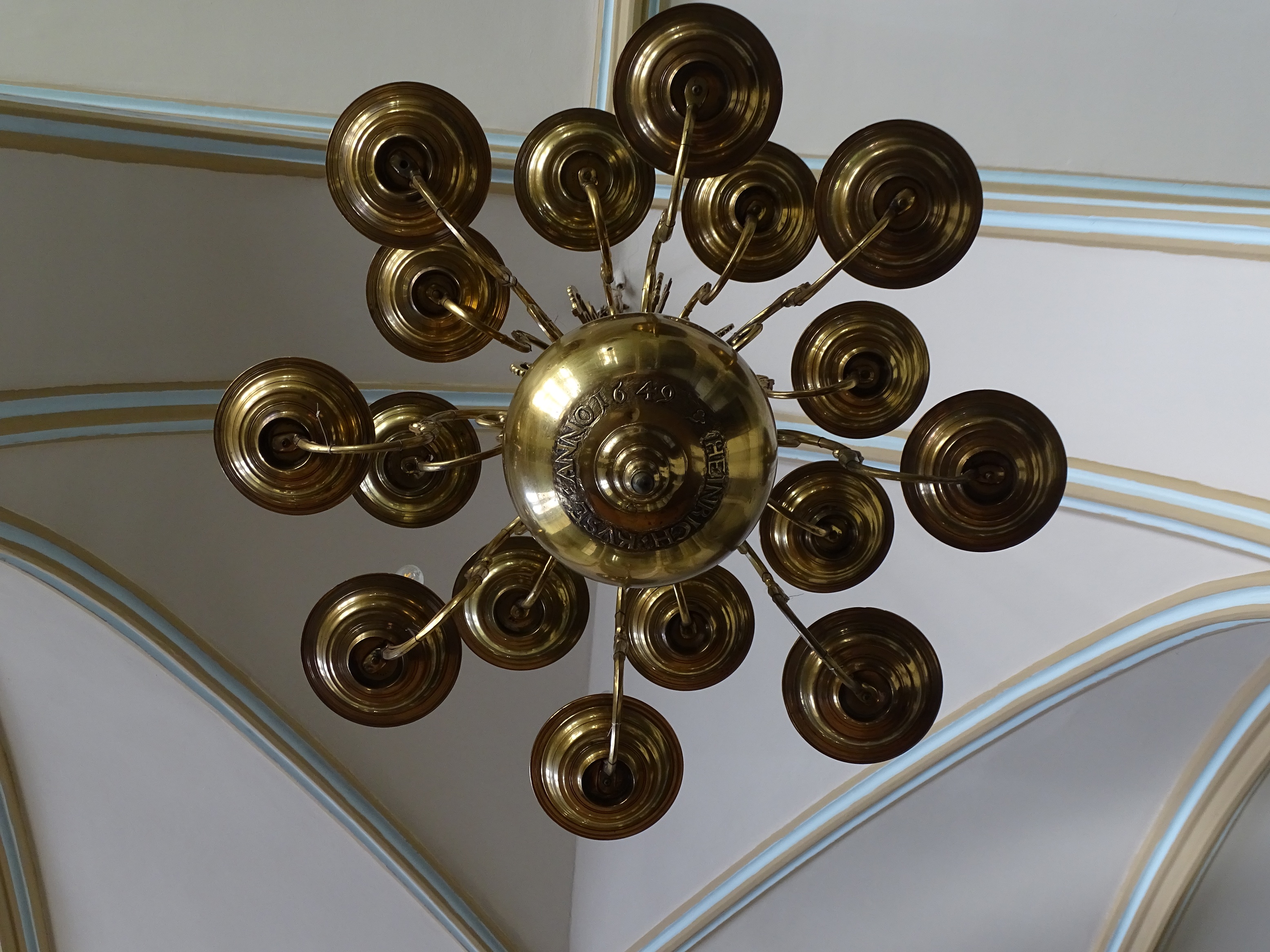 Chandelier, 1649, Riga's Great Guild building. Photo by Alante Valtaite-Gagac, 2022