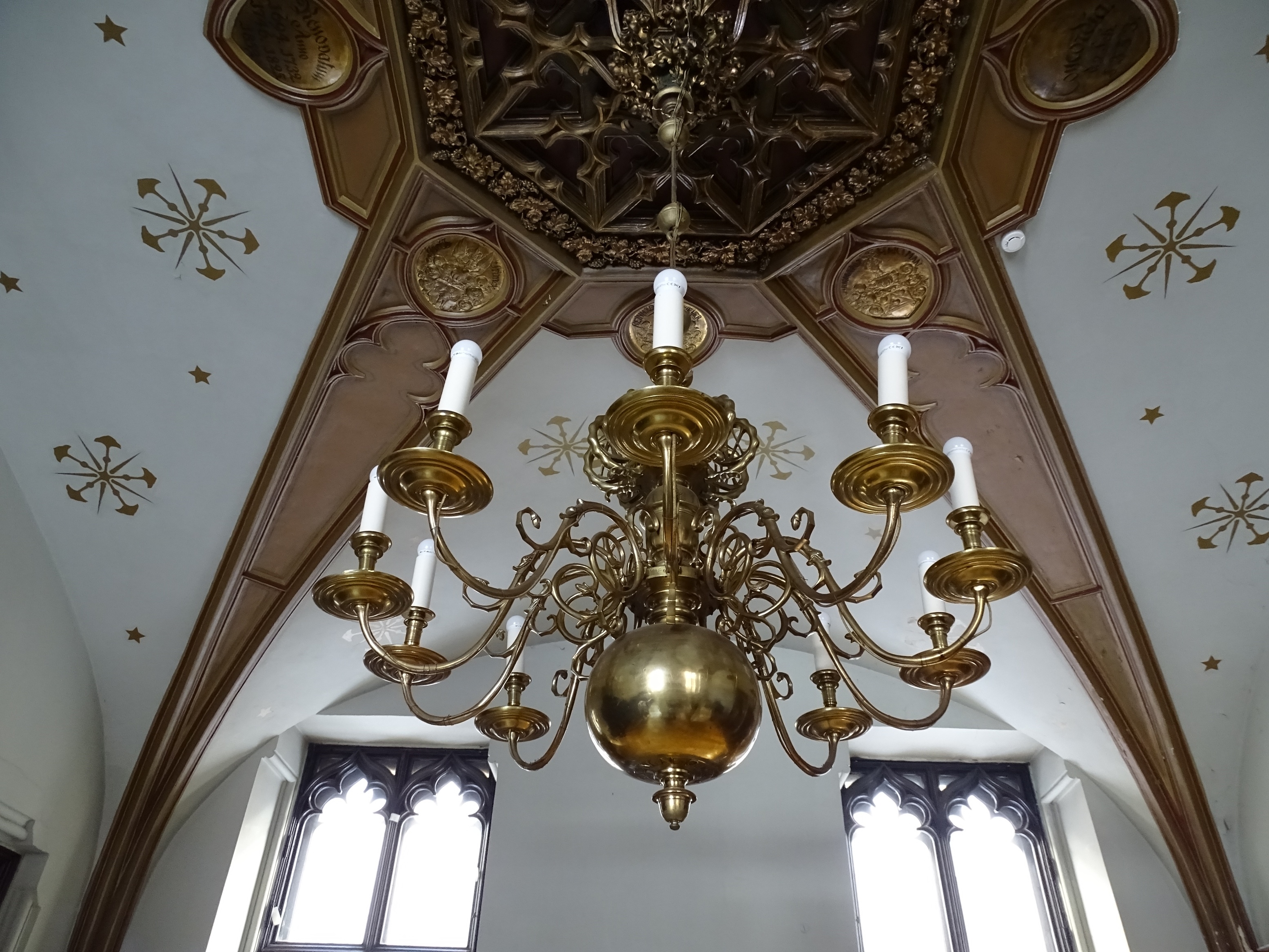 Fragment of the chandelier, 1699, Riga's Great Guild building. Photo by Alante Valtaite-Gagac, 2022