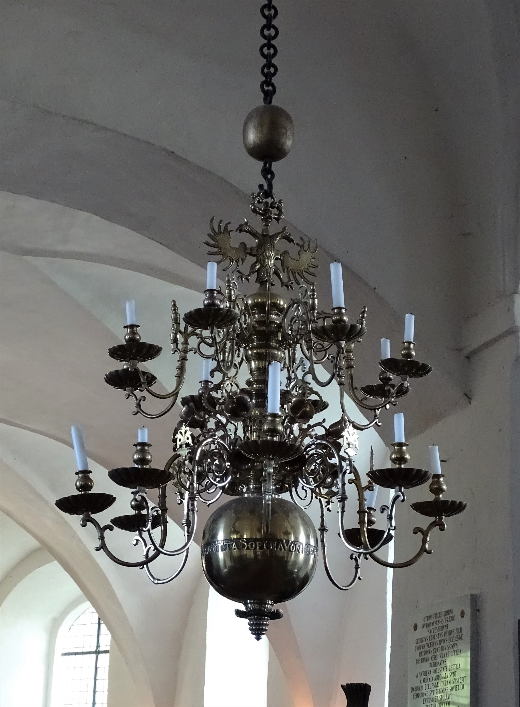 Chandelier, 1687, Nurme Evangelical Lutheran Church. Photo by Alantė Valtaitė-Gagač, 2021