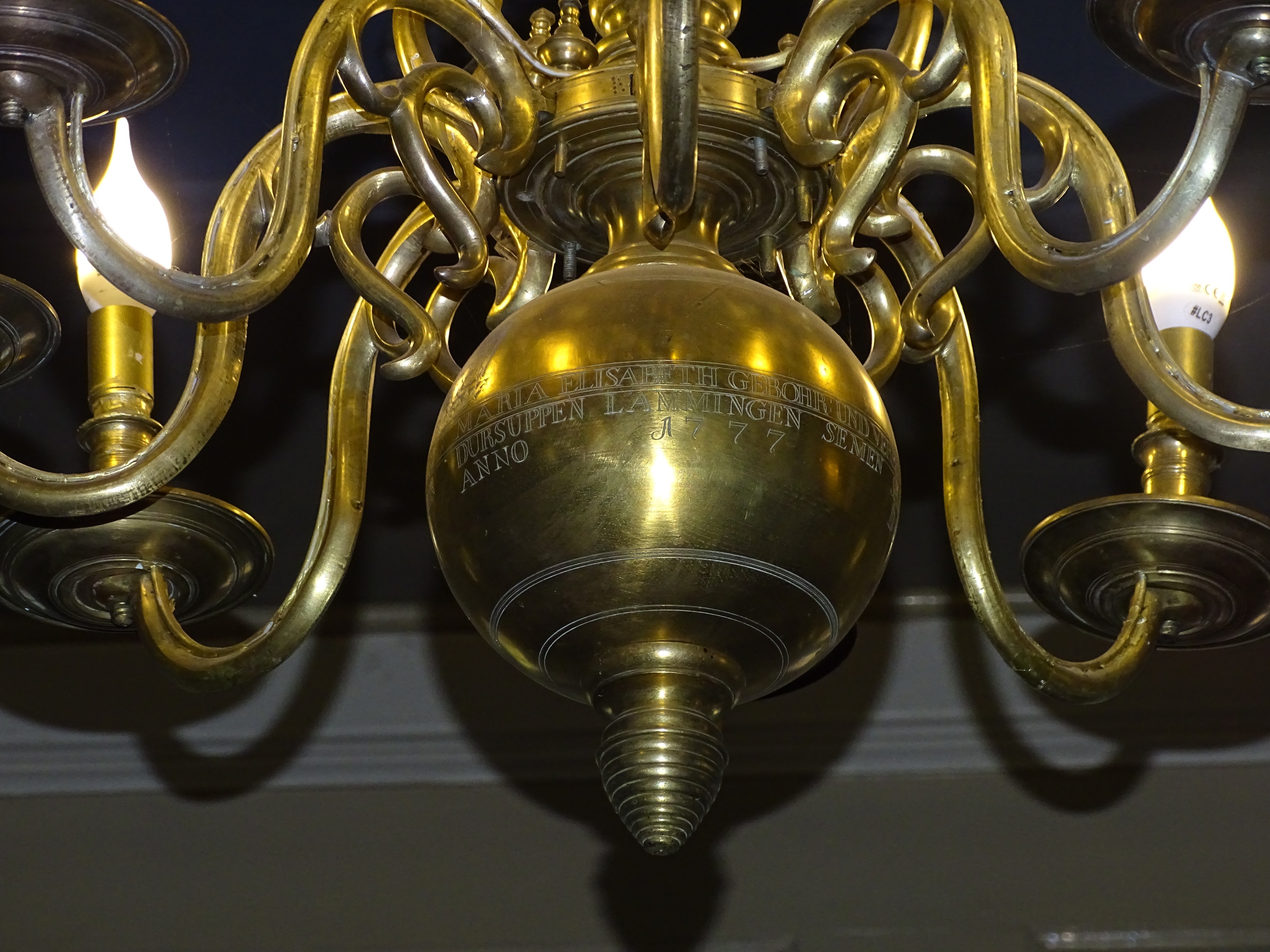 Fragment of the chandelier, 1777, Tukums Holy Trinity Evangelical Lutheran Church. Photo by Alantė Valtaitė-Gagač, 2021