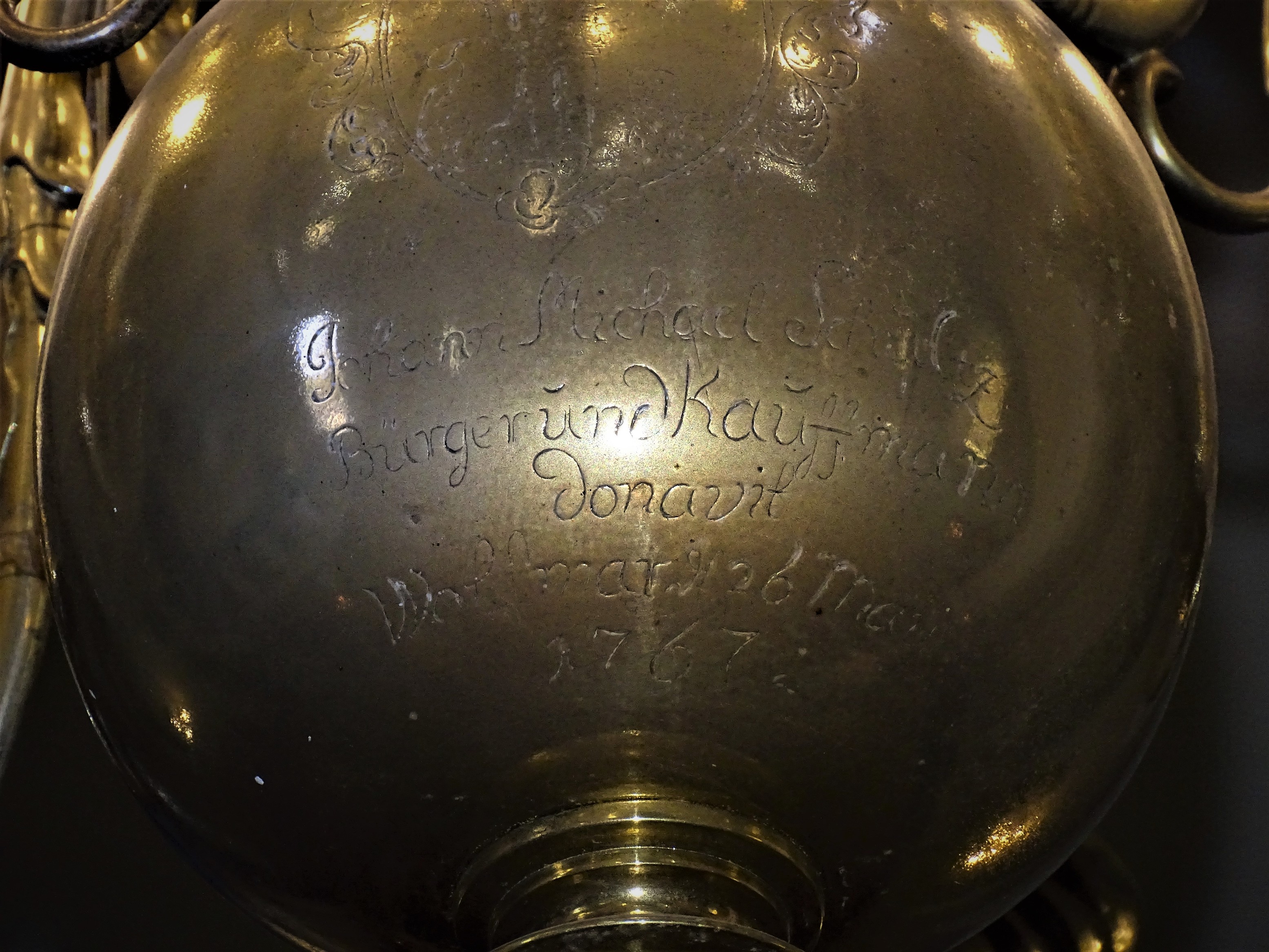 Fragment of the chandelier, 1767, Valmiera St. Simon's Evangelical Lutheran Church. Photo by Alantė Valtaitė-Gagač, 2021